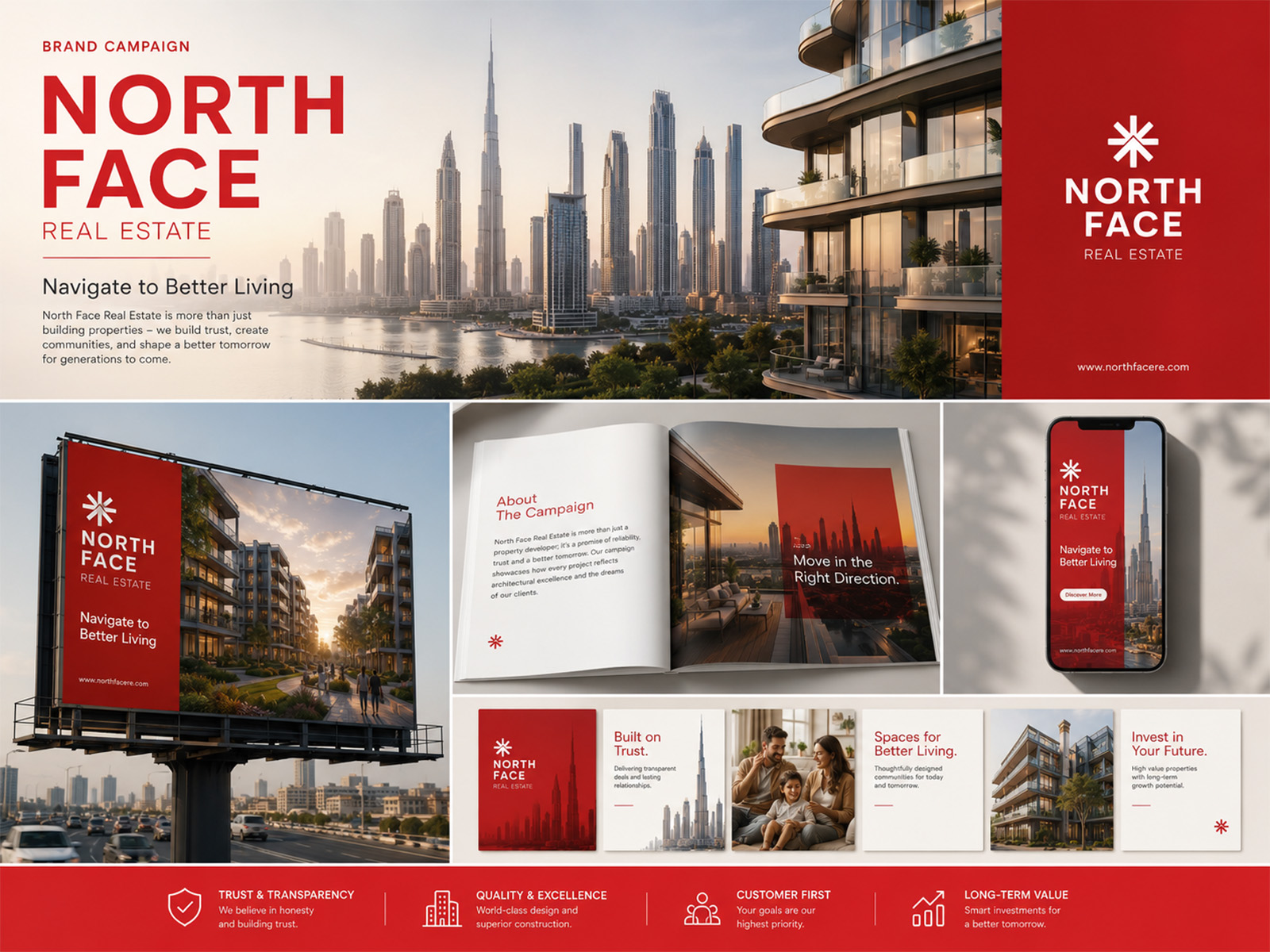 North Face Real Estate brand application mockup